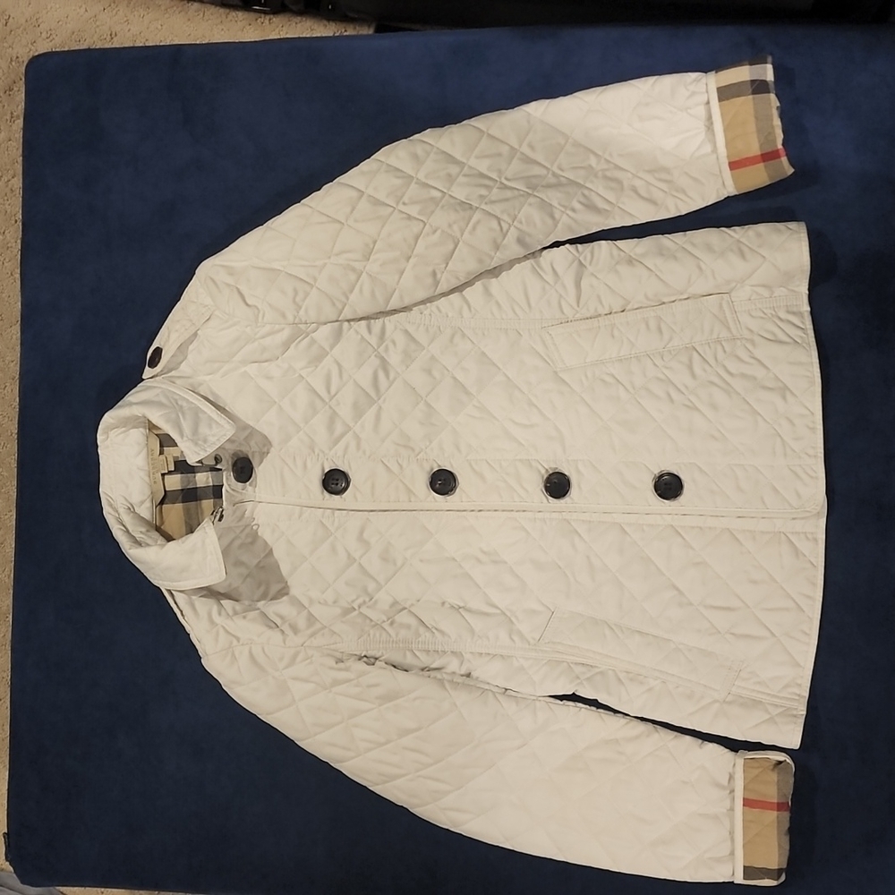 Authentic Burberry diamond quilted jacket, White, XS
